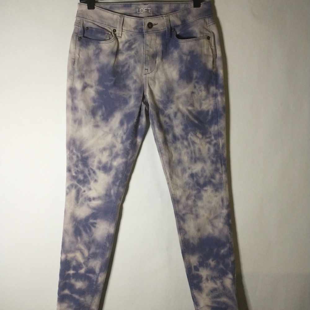 Handmade tie dye Loft purple jeans size 4